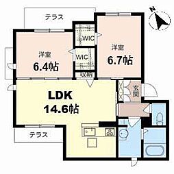 シャーメゾン楠 2LDKの間取図画像