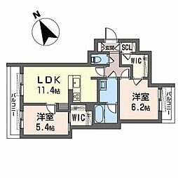 シャーメゾンセレナヴィラ 2LDKの間取図画像