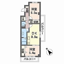 アージュ 2DKの間取図画像