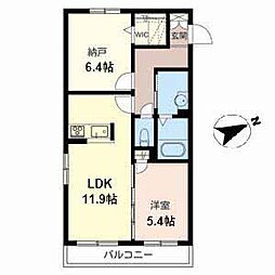シャーメゾン陽明D 1SLDKの間取図画像