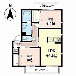 シャーメゾンシャローズ 2LDKの間取図画像