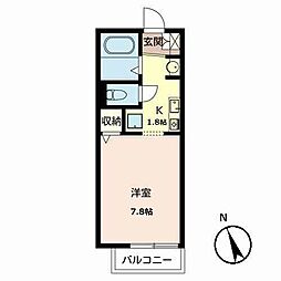 ホワイトオール 1Kの間取図画像