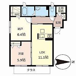 シャーメゾンDD 1SLDKの間取図画像