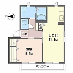 サンパティーク 1LDKの間取図画像