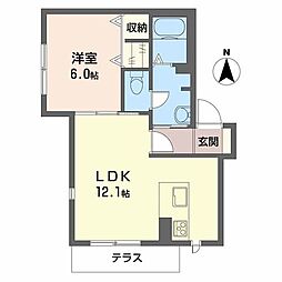 セントレージ鶴橋 1LDKの間取図画像