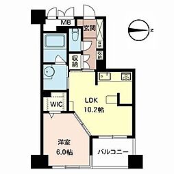 エスティメゾン上町台 1LDKの間取図画像
