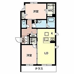 MAST長堀通2 2LDKの間取図画像