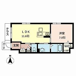 シャーメゾン小路東 1LDKの間取図画像