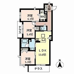 シャーメゾンストラーダ 3LDKの間取図画像