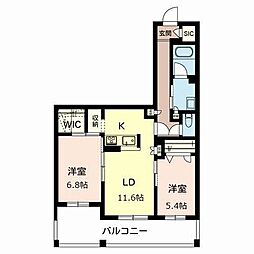 ラヴィエスタ 2LDKの間取図画像
