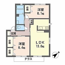 シャーメゾン宮前 2LDKの間取図画像