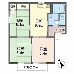 M'sシーサイドプラザE 3DKの間取図画像