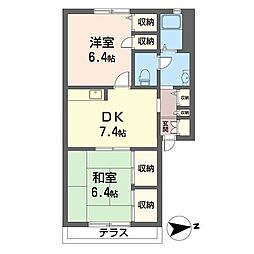 フレグランス西江井ケ島 2DKの間取図画像