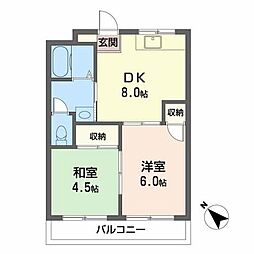 エミナンス・オーク 1LDKの間取図画像