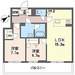 メゾン カルム 2LDKの間取図画像