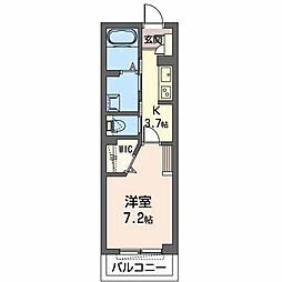 シャーメゾンエイト 1Kの間取図画像