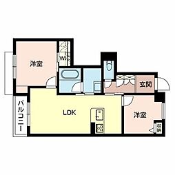 エクラシエ桃山筒井 2LDKの間取図画像