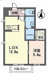 サザンfXIVA棟 1LDKの間取図画像