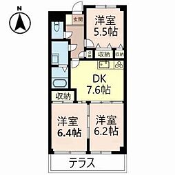 プリムローズコート 3DKの間取図画像