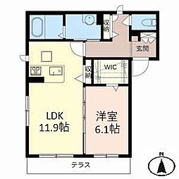 シャーメゾン宮浦 1LDKの間取図画像