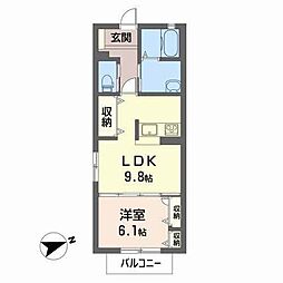 シャーメゾン甲子園口 1LDKの間取図画像