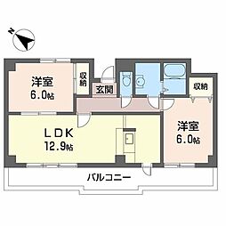 クレールI・K 2LDKの間取図画像