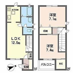 デルタ・ケーテイA棟 2LDKの間取図画像