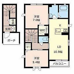 リュードゥルポ 2LDKの間取図画像