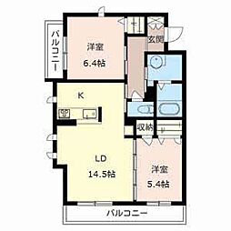 コートアンソレイエ 2LDKの間取図画像
