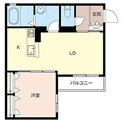 プレミアス太子橋中公園 1LDKの間取図画像