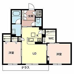 ユーフォリエ 2LDKの間取図画像