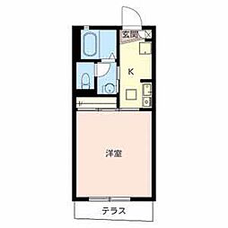シャルマン・シャンブル2 1Kの間取図画像