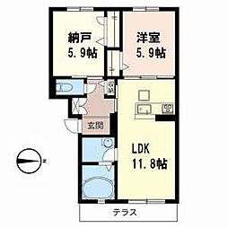 山一圓 1SLDKの間取図画像