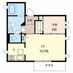 フォレスト 1LDKの間取図画像
