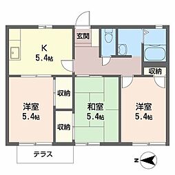 ソシアルハイツ 3Kの間取図画像