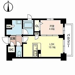 ラ・リヴィエール天満 1LDKの間取図画像