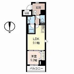 天満橋D'sコート 1LDKの間取図画像