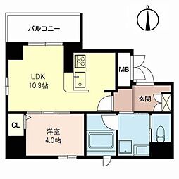 ラ・リヴィエール天満 1LDKの間取図画像