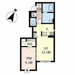 シャンパーニュ 1LDKの間取図画像