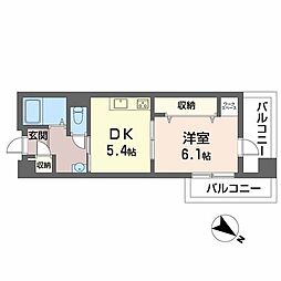 フェニーチェ・2 1DKの間取図画像