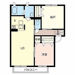 シャーメゾン明徳2番館 0201 2階1SLDKの間取り