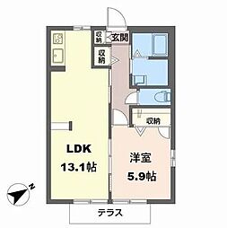 リズムホープ 1LDKの間取図画像