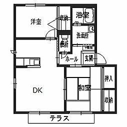 レイクビュー湖都B 2LDKの間取図画像
