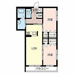 ファイブスターズ 2LDKの間取図画像