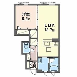 カーサ・アンジェロ2 1LDKの間取図画像