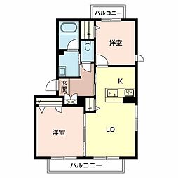 シャーメゾンアウラ 2LDKの間取図画像