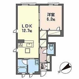 カーサ・アンジェロ2 1LDKの間取図画像