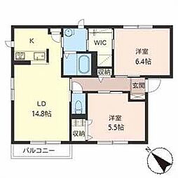 ソフィアB 2LDKの間取図画像