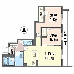 シャーメゾン ウエストステイ 2LDKの間取図画像