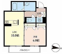 シャングリラ 1LDKの間取図画像